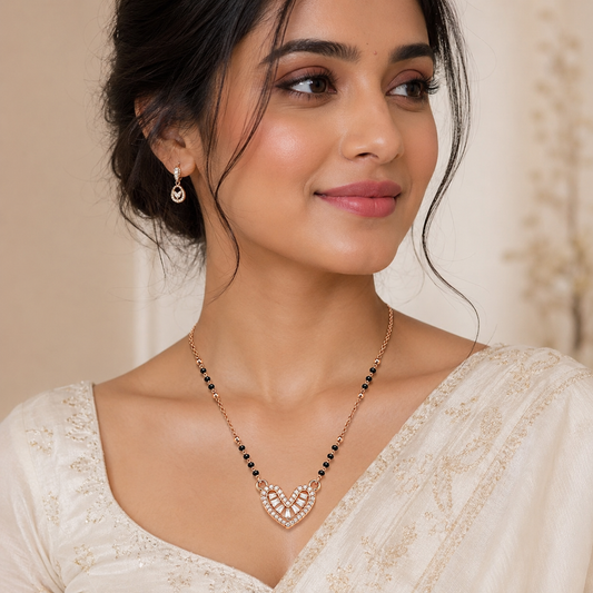 Diamond Love Heart Mangalsutra