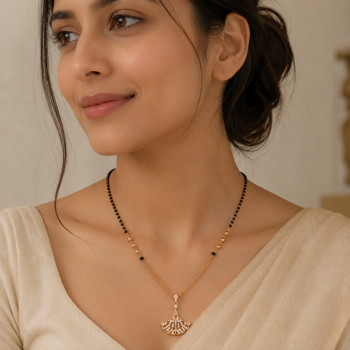 Rose Gold Ginkgo Bloom Mangalsutra