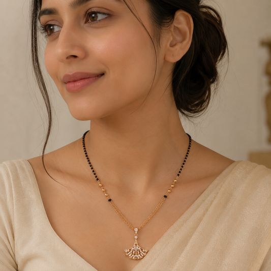 Rose Gold Ginkgo Bloom Mangalsutra