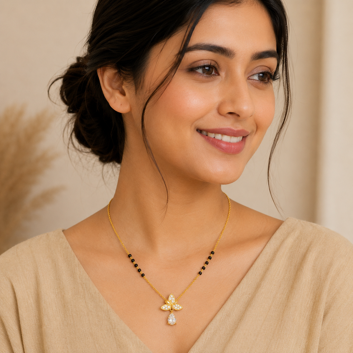 Elegant Flower Drop Mangalsutra