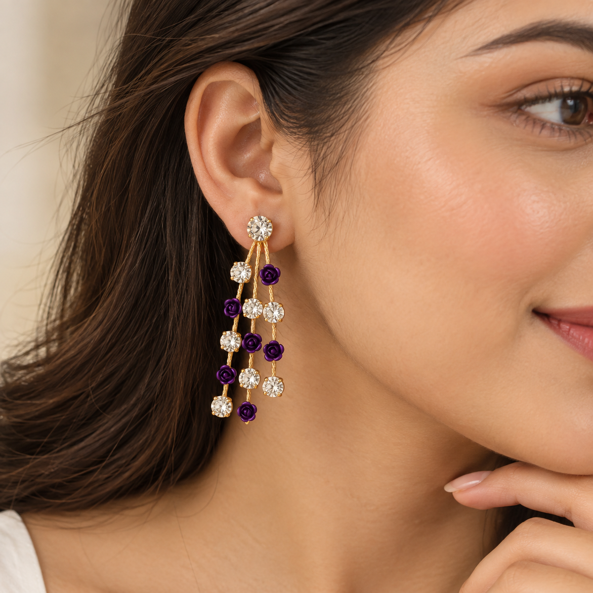 Royal Purple Rose Crystal Cascades