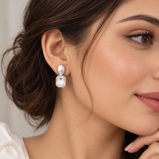 Silver Radiance Crystal Earrings