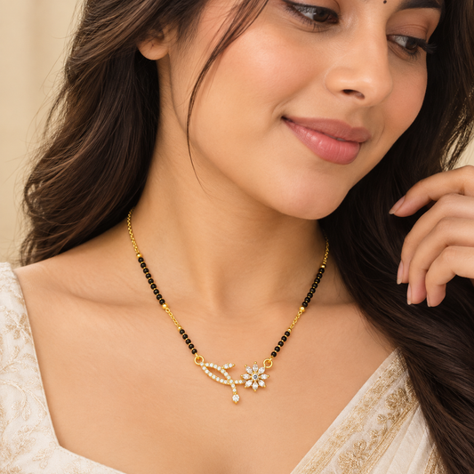 Floral Vine Diamond Mangalsutra