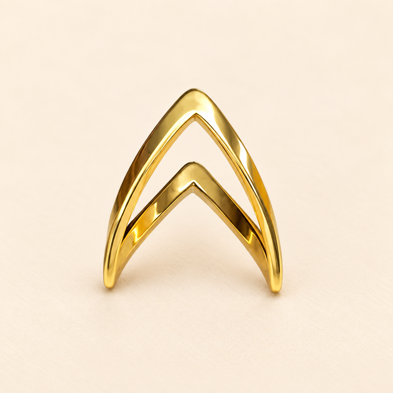 18K Gold-Plated V Shape Finger Rings