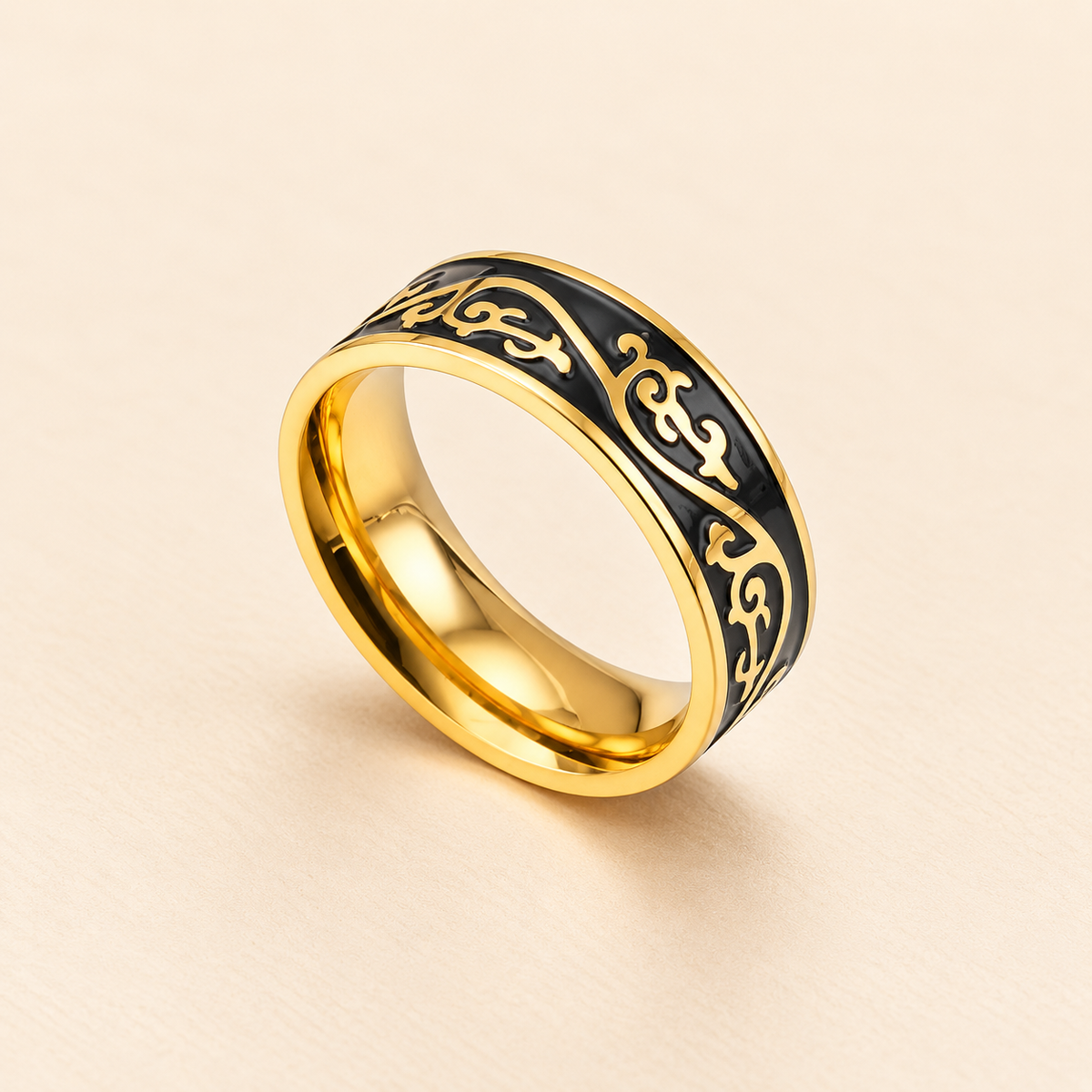 Men - Gold-Tone Wave Pattern Ring