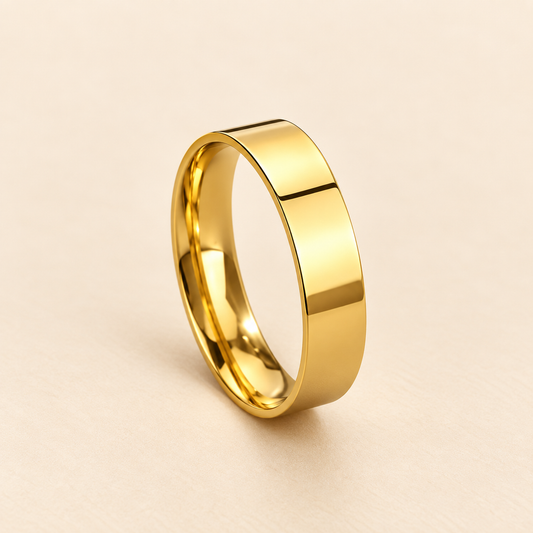 18K Gold-Plated Laser Engrave Blank Stamping Ring