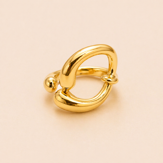 18K Gold Plated Moon Halo Ring