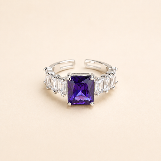 Silver Gemstone Women Engagement Rings