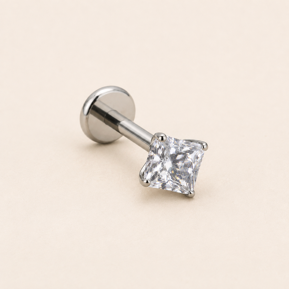 Men - Pure Shine Square Magnetic Earring