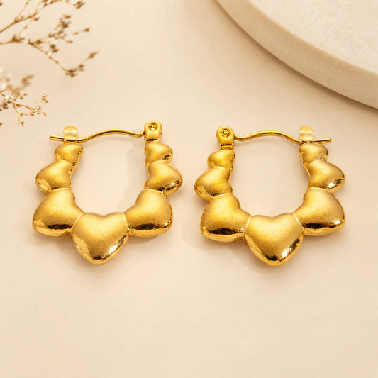 18K Gold Plated Lunar Hoop Anti Tarnish Earring