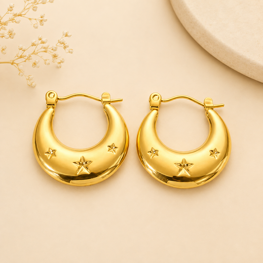 18k Gold Plated Cynyhla Hoop Earrings