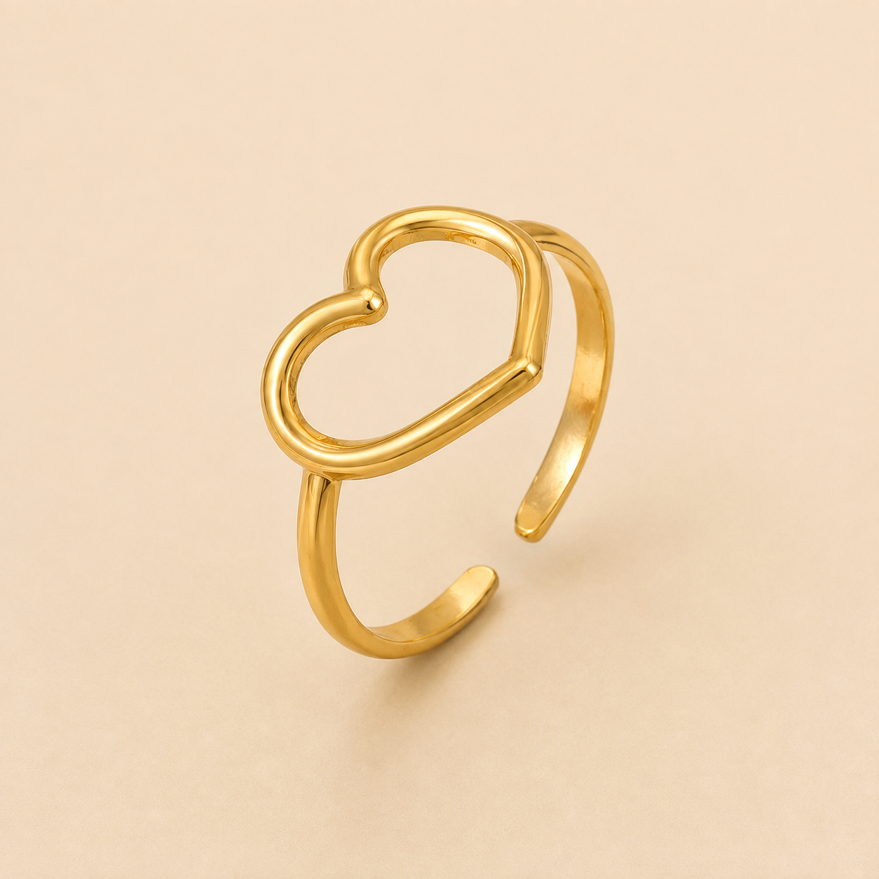 18k Gold Plated Heart of Gold Ring