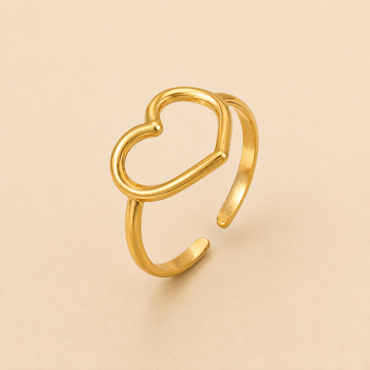 18k Gold Plated Heart of Gold Ring