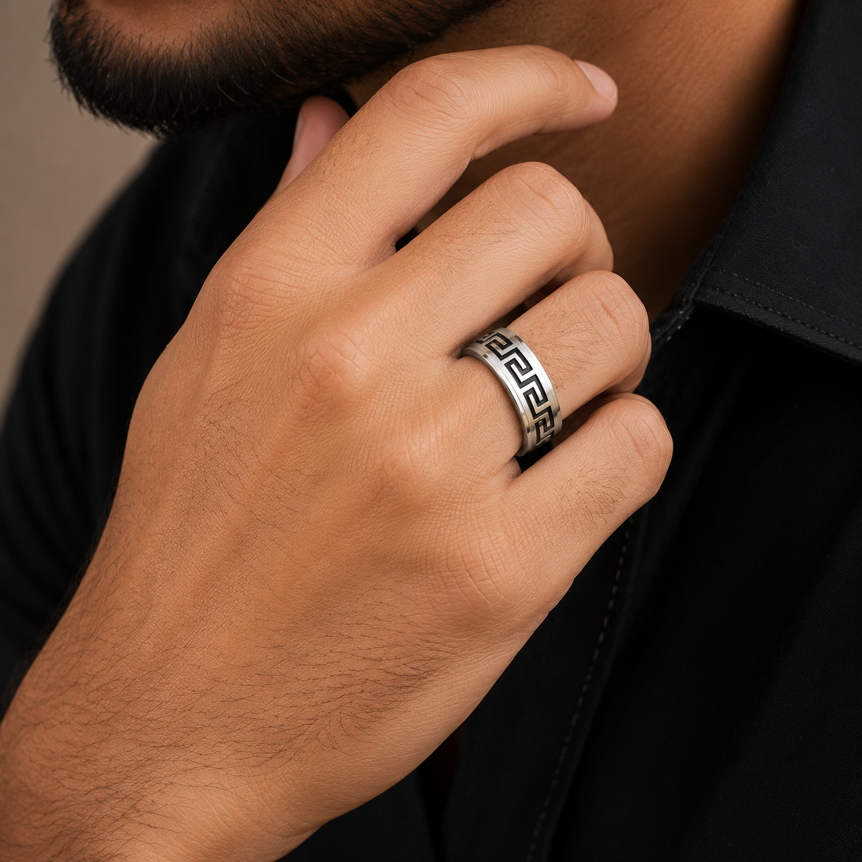 Men - Eclipse Pattern Ring