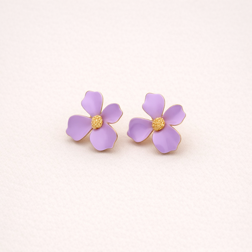Amethyst Petal Earrings
