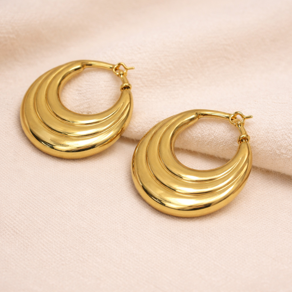 18k Gold Plated Everyday Hoop Earring