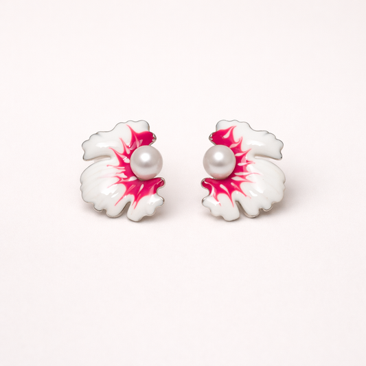 Floral with Shiny Pearls Enamel