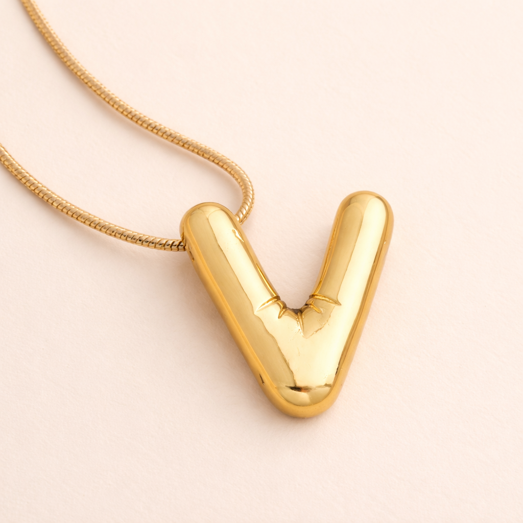 Initials Letter "V" Anti Tarnish Necklace