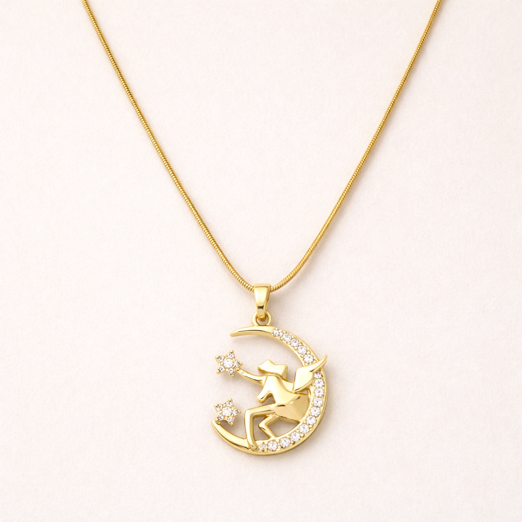 18k Gold Plated Stardust Wish Charm Necklace