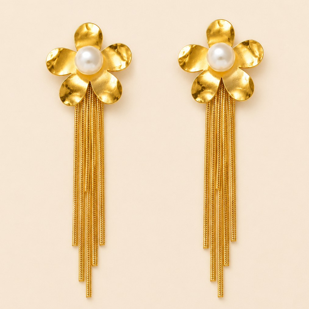 Tassel Elegant Long Earrings, Vintage Pearl Earrings