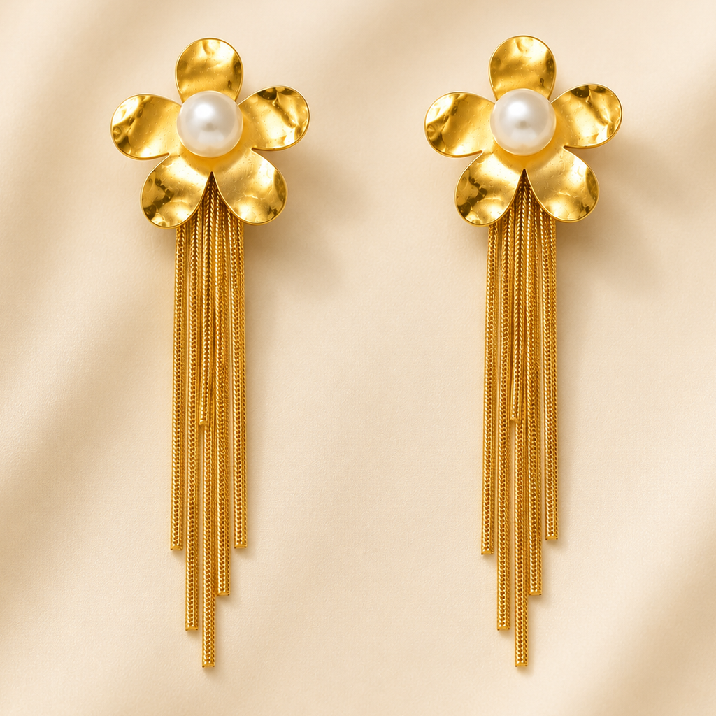 Tassel Elegant Long Earrings, Vintage Pearl Earrings