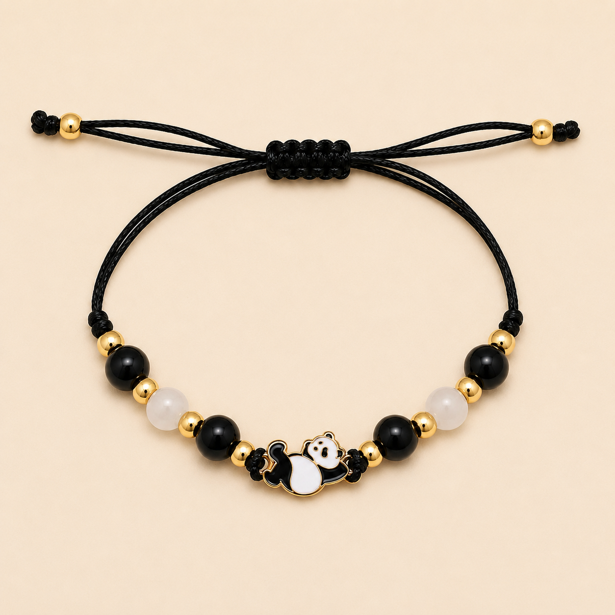 Midnight Panda Charm Bracelet