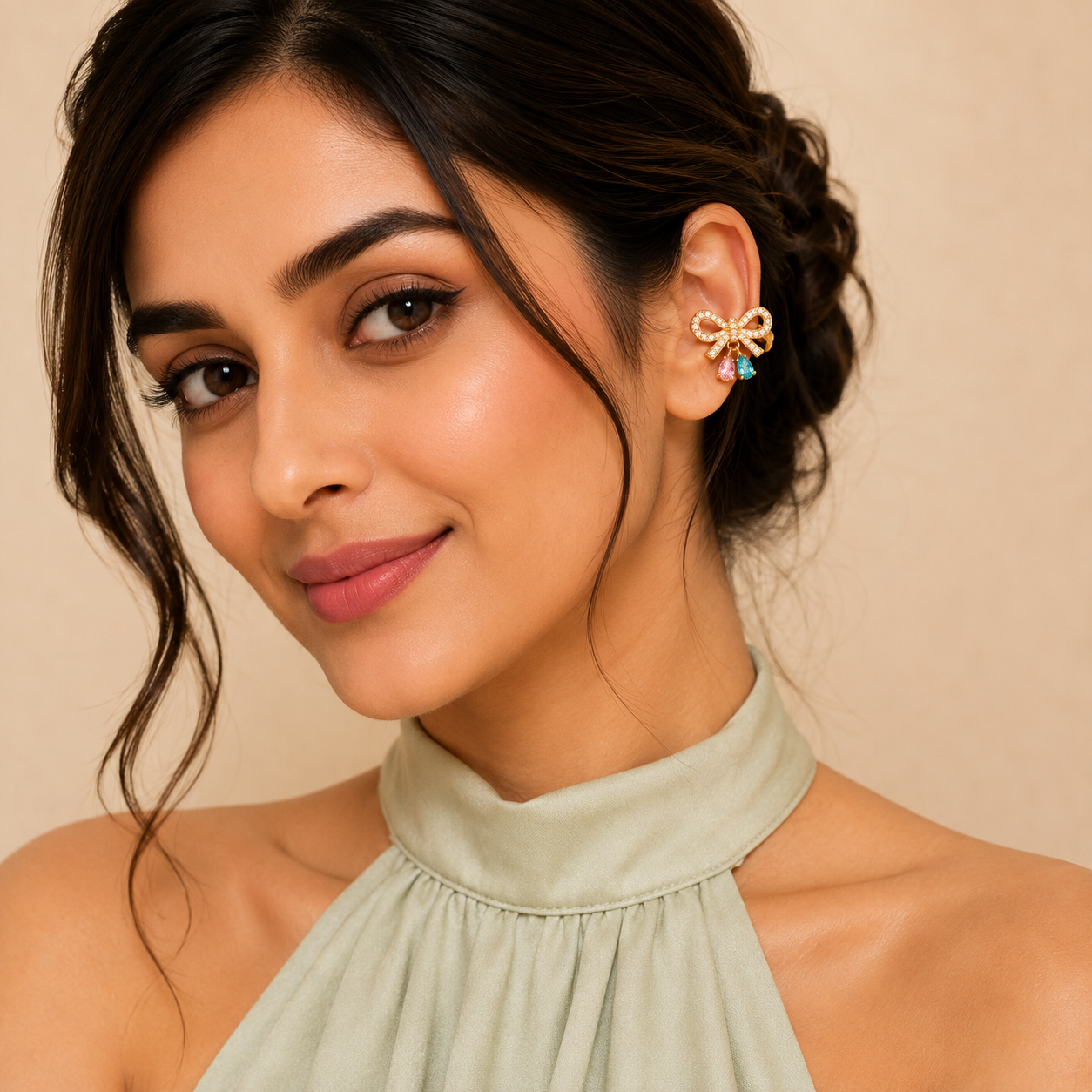 Bella Bow Drop Ear Cuff