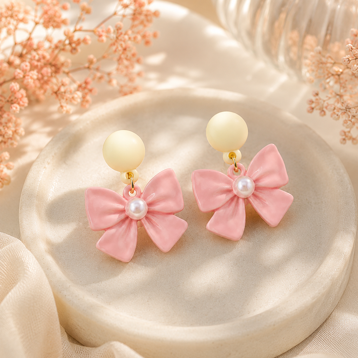 Bow Shaped Drop Earrings