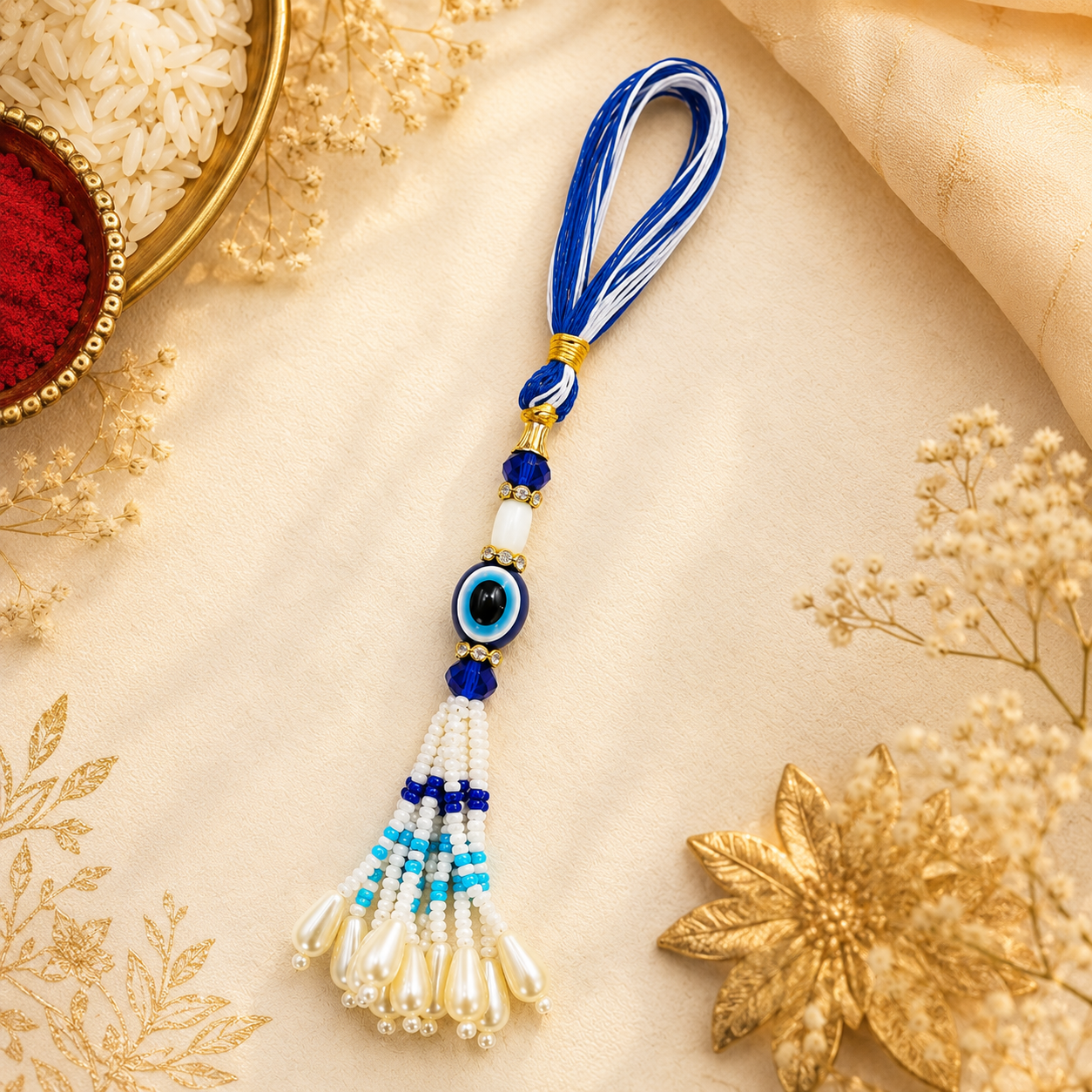 Divine Evil Eye Tassel Rakhi