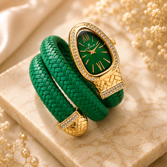 Snake-Shaped Quartz Bracelet Watch for Women