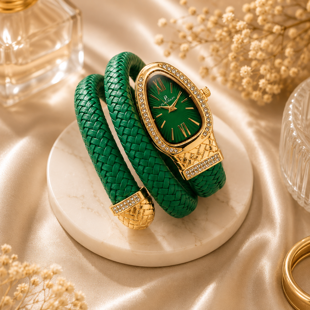 Snake-Shaped Quartz Bracelet Watch for Women