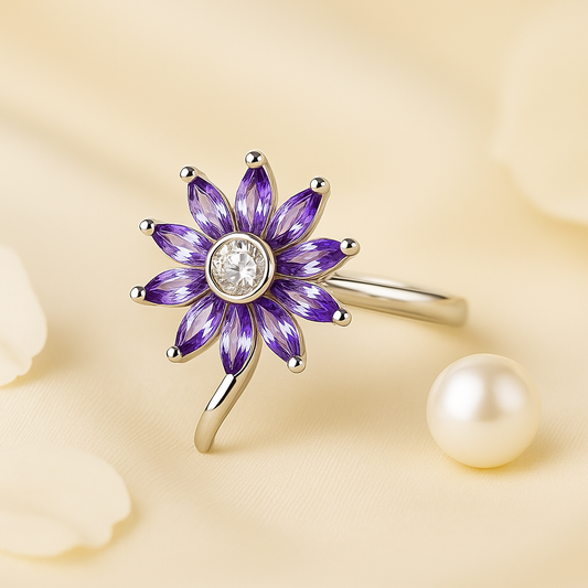Purpule Flower Gleam Ring