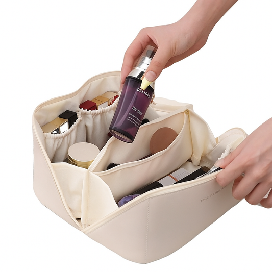 Leather Cosmetics Bag Travel Organizer