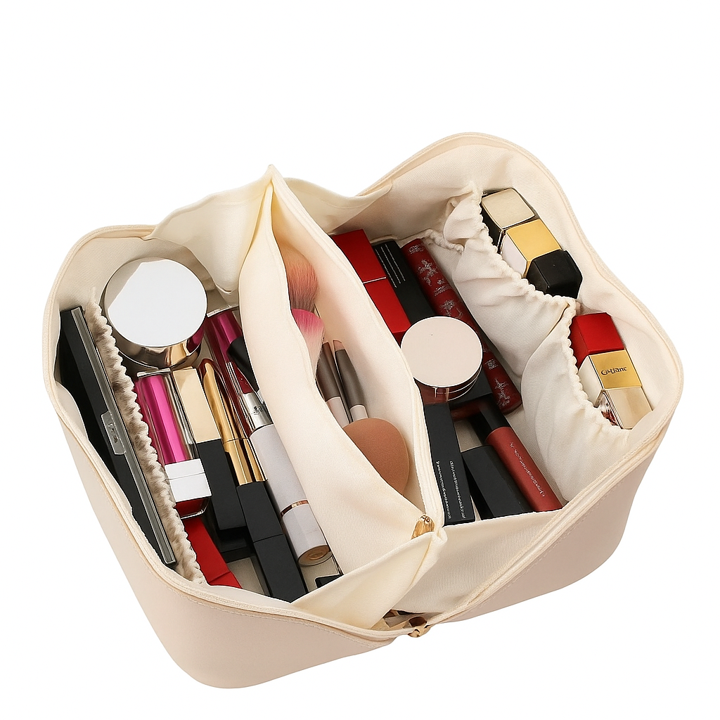 Leather Cosmetics Bag Travel Organizer