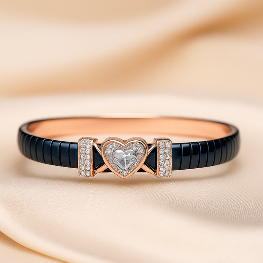 Black White Heart Armlet Bracelet