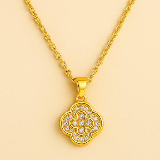 Anti Tarnish Gold Diamond Necklace