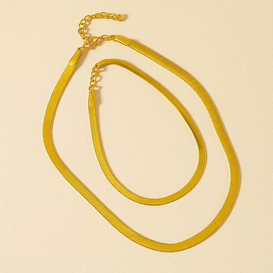 Anti Tarnish Dual Layer Snake Chain Necklace