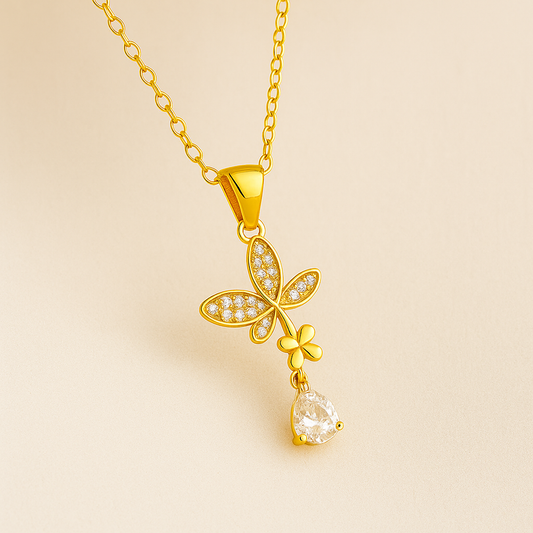 Anti Tarnish 18K Gold Plated Butterfly Necklace