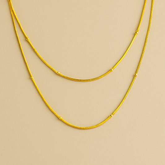 Anti Tarnish Dual Layer Necklace