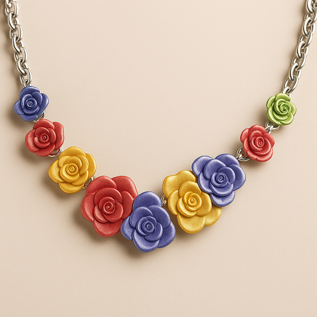 Multicolour Flower Shape Neckalce
