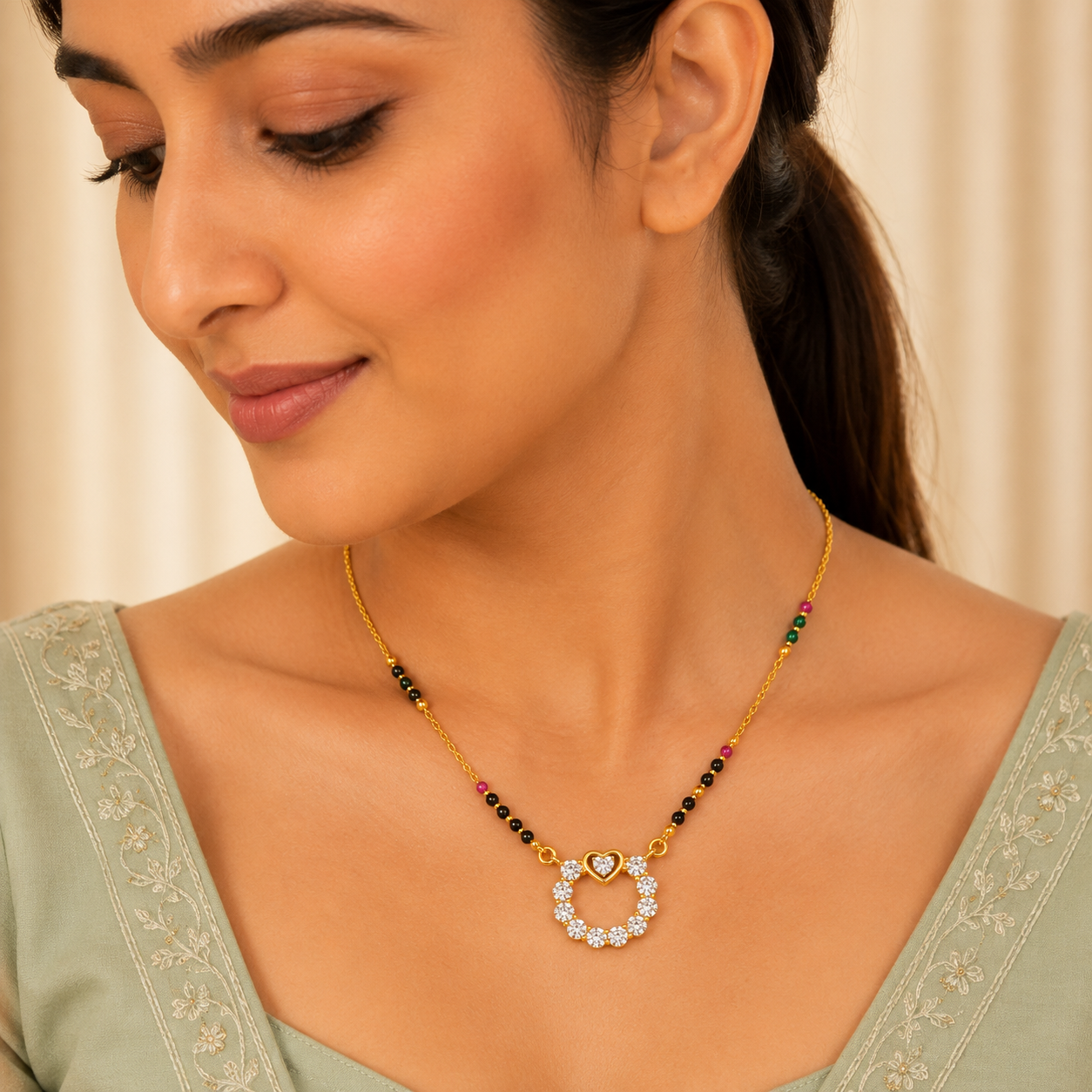 Eternal Heart Halo Mangalsutra
