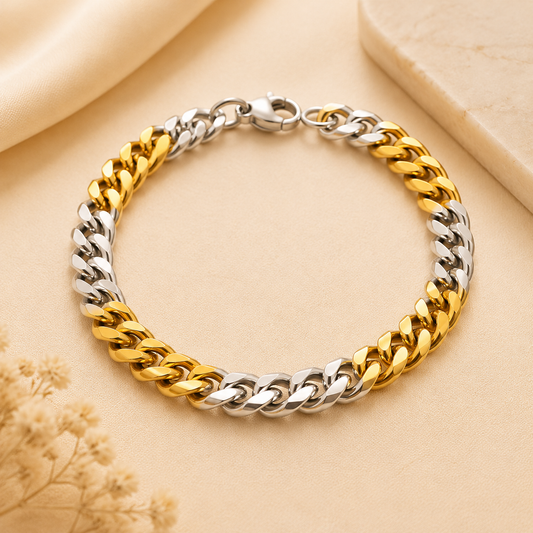 Men - Gold & Silver Fusion Chain Bracelet