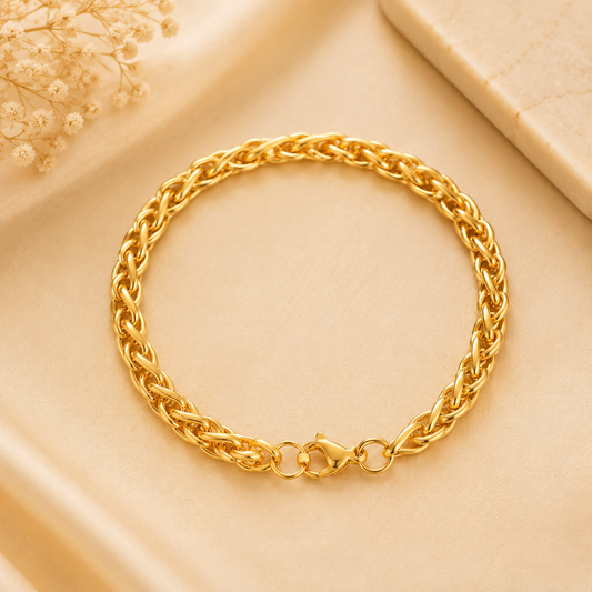 Men - Golden Braid Chain Bracelet