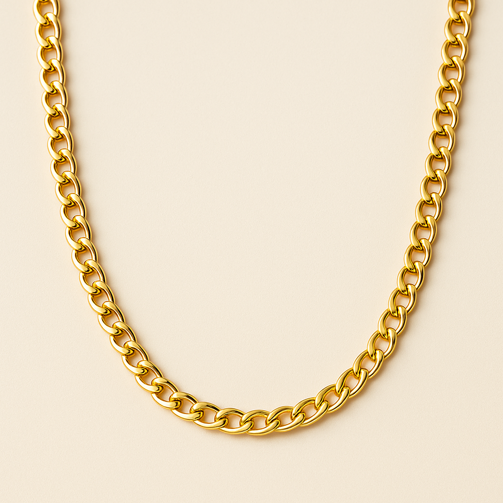 Men-18K Gold Plated Anti Tarnish Chain Necklace