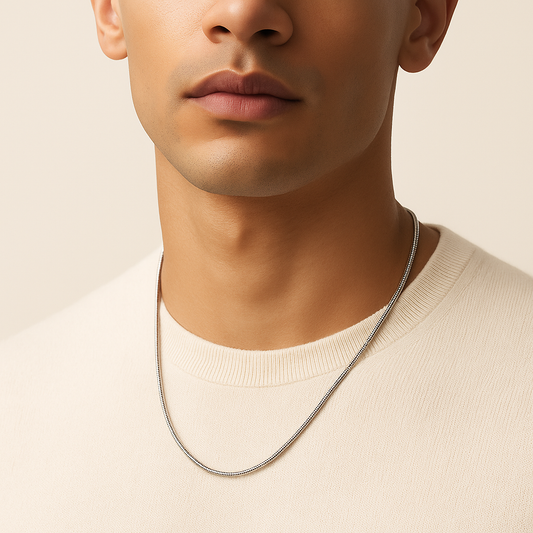 Men-Anti Tarnish Silver Minimalistic  Chain