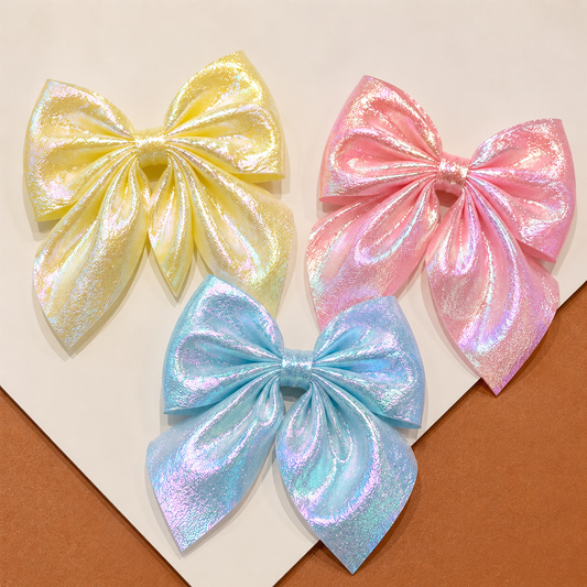 Aurora Shine Metallic Hair Bow Set of 3