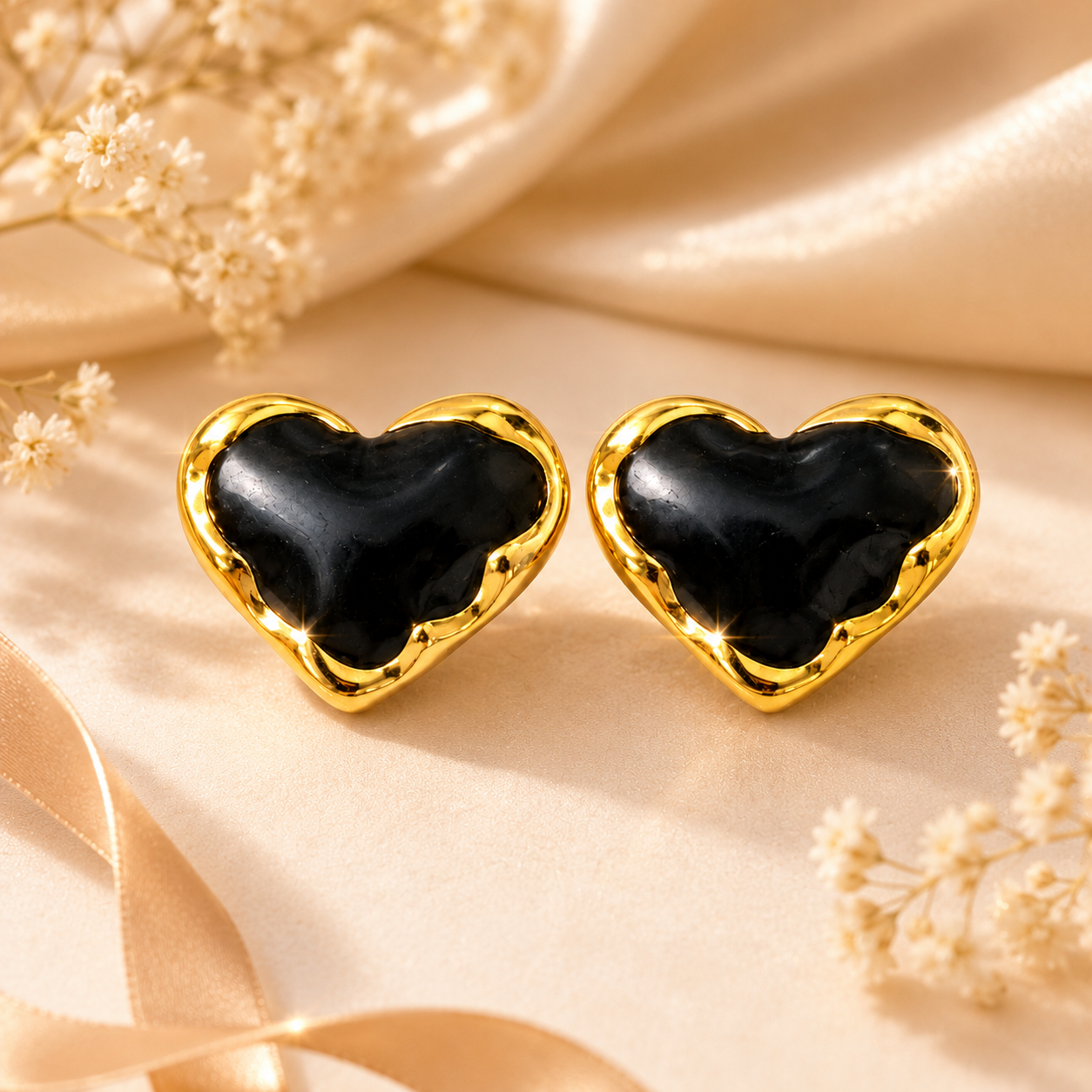 18K Gold Plated Women's Heart Earring