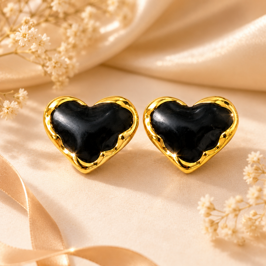 18K Gold Plated Women's Heart Earring