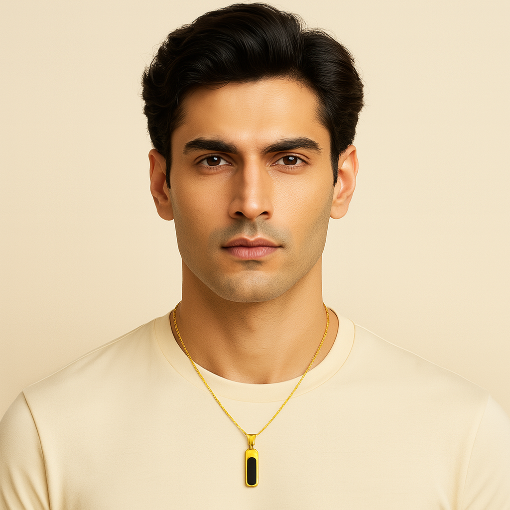 Men-18K Gold Plated Noble Arc Necklace