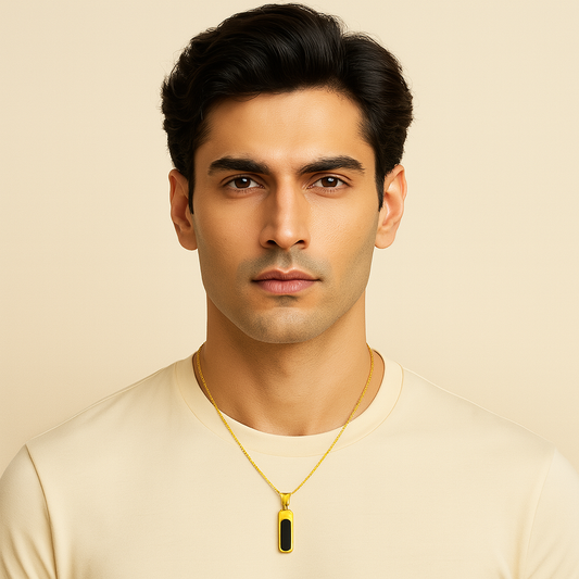 Men-18K Gold Plated Noble Arc Necklace